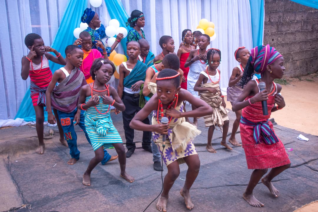 Students in modern classroom